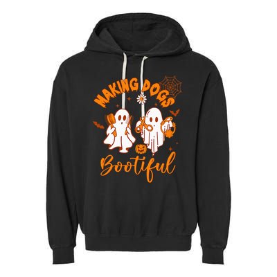 Making Dogs Bootiful Funny Halloween Dog Grooming Groomer Garment-Dyed Fleece Hoodie