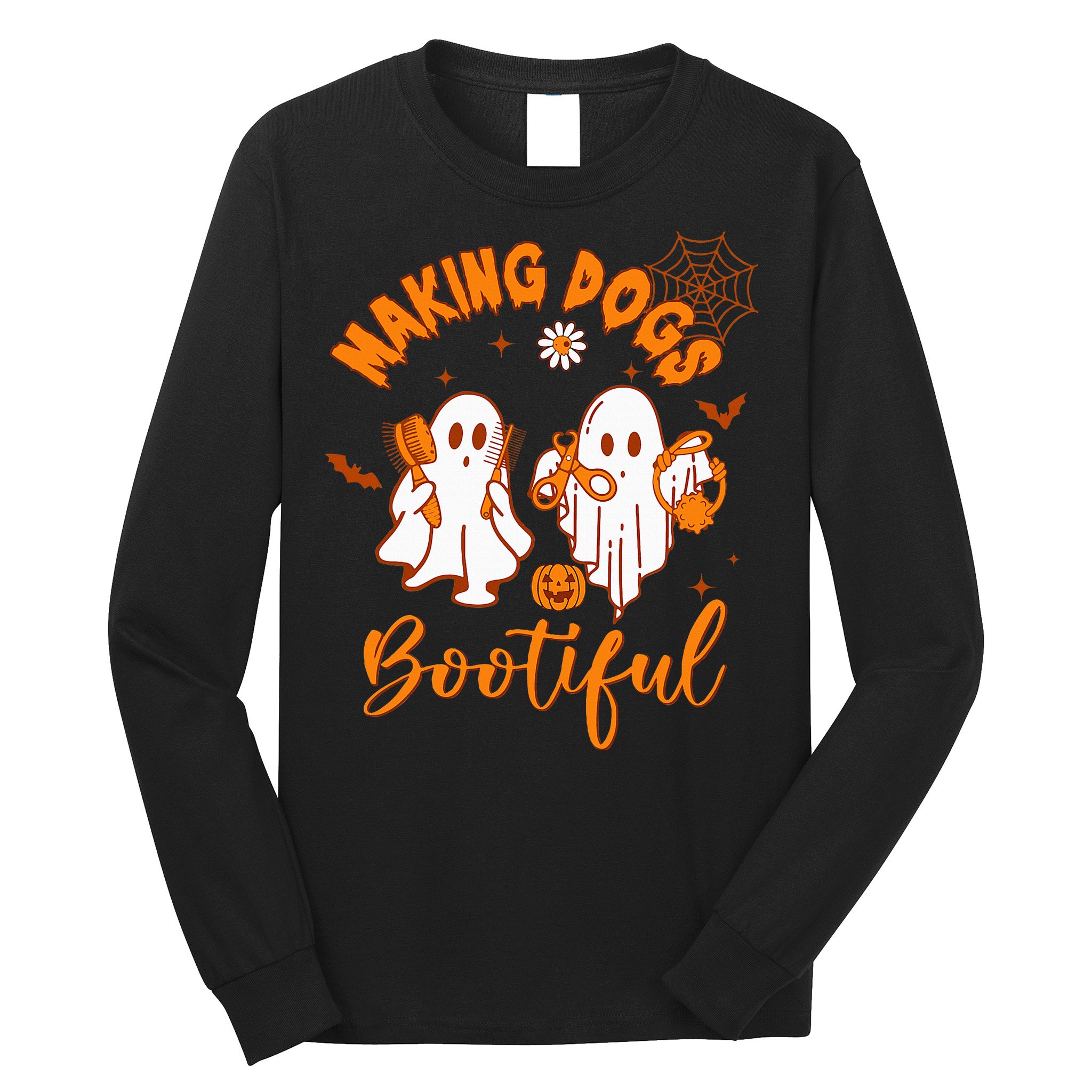 Making Dogs Bootiful Funny Halloween Dog Grooming Groomer Long Sleeve Shirt