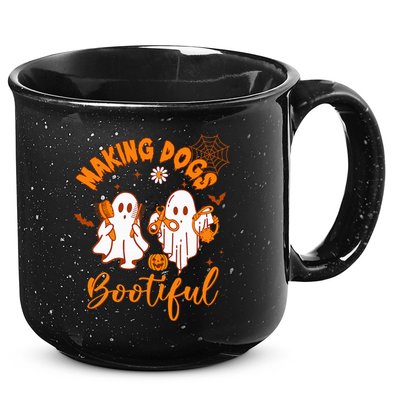 Making Dogs Bootiful Funny Halloween Dog Grooming Groomer 15oz Campfire Ceramic Mug