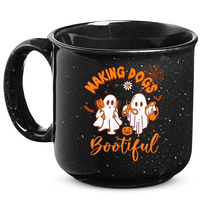 Making Dogs Bootiful Funny Halloween Dog Grooming Groomer 15oz Campfire Ceramic Mug