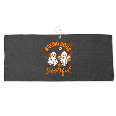Making Dogs Bootiful Funny Halloween Dog Grooming Groomer Large Microfiber Waffle Golf Towel