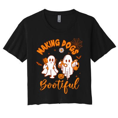 Making Dogs Bootiful Funny Halloween Dog Grooming Groomer Crop Top