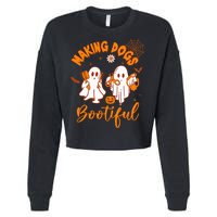 Making Dogs Bootiful Funny Halloween Dog Grooming Groomer Cropped Pullover Crew