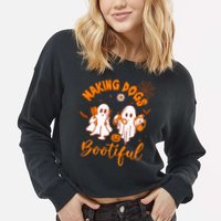 Making Dogs Bootiful Funny Halloween Dog Grooming Groomer Cropped Pullover Crew