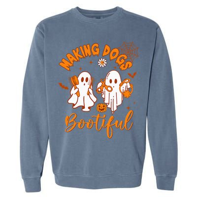 Making Dogs Bootiful Funny Halloween Dog Grooming Groomer Garment-Dyed Sweatshirt