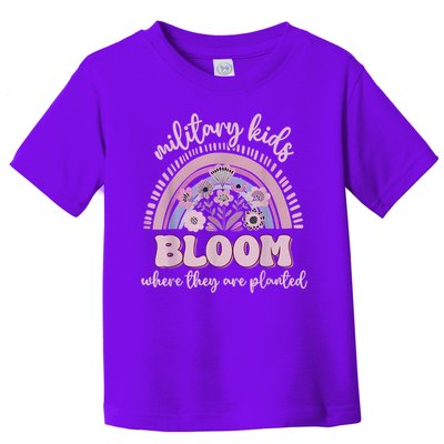 Military Dandelion Bloom Where They'Re Planted Purple Up Toddler T-Shirt