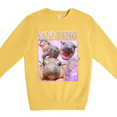 Moo Deng Baby Hippo Premium Crewneck Sweatshirt