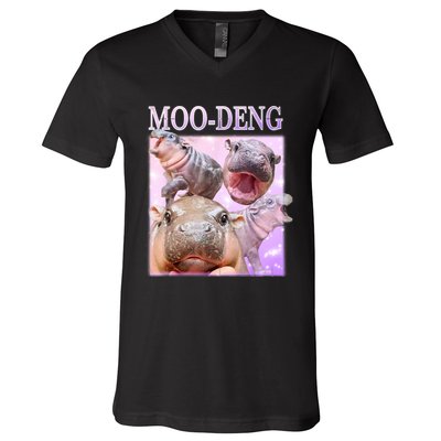 Moo Deng Baby Hippo V-Neck T-Shirt