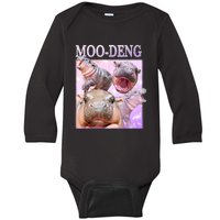 Moo Deng Baby Hippo Baby Long Sleeve Bodysuit