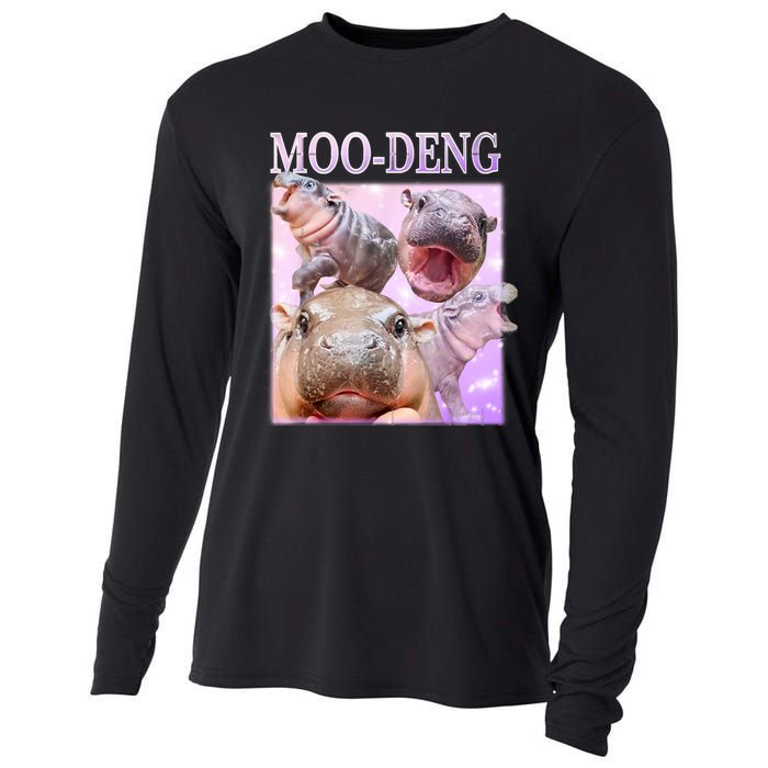 Moo Deng Baby Hippo Cooling Performance Long Sleeve Crew