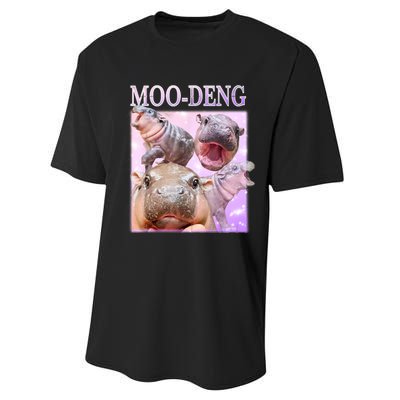 Moo Deng Baby Hippo Performance Sprint T-Shirt