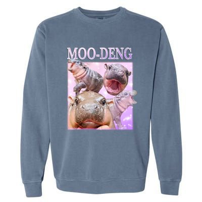 Moo Deng Baby Hippo Garment-Dyed Sweatshirt