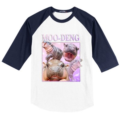 Moo Deng Baby Hippo Baseball Sleeve Shirt