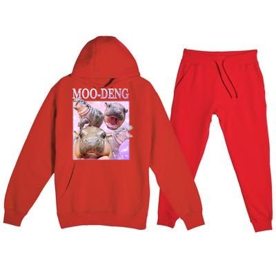 Moo Deng Baby Hippo Premium Hooded Sweatsuit Set