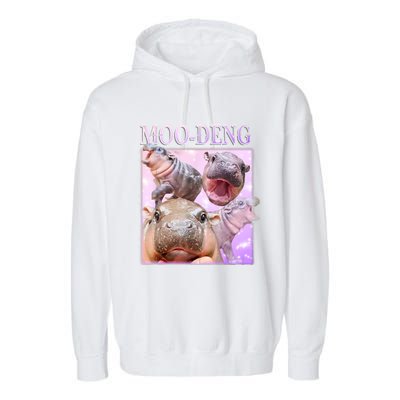 Moo Deng Baby Hippo Garment-Dyed Fleece Hoodie