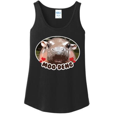 Moo Deng Bouncy Pig In Thai Picture The Cute Baby Hippo Ladies Essential Tank