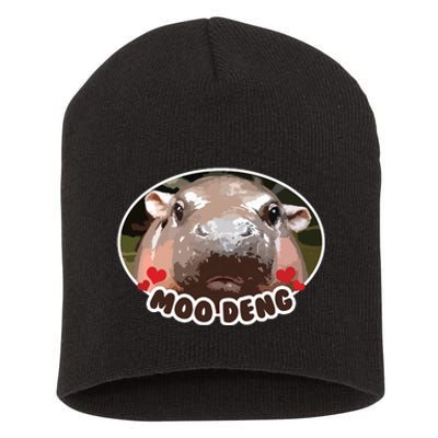 Moo Deng Bouncy Pig In Thai Picture The Cute Baby Hippo Short Acrylic Beanie