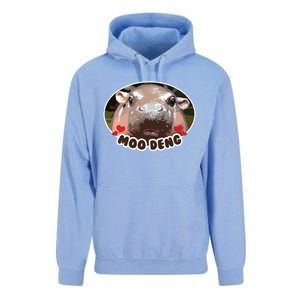 Moo Deng Bouncy Pig In Thai Picture The Cute Baby Hippo Unisex Surf Hoodie