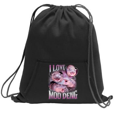 Moo Deng Baby Hippo Sweatshirt Cinch Pack Bag