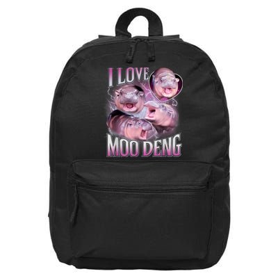 Moo Deng Baby Hippo 16 in Basic Backpack