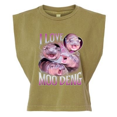 Moo Deng Baby Hippo Garment-Dyed Women's Muscle Tee