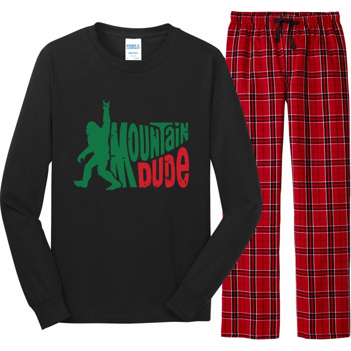 Mountain Dude Bigfoot Sasquatch Hiking Funny Long Sleeve Pajama Set