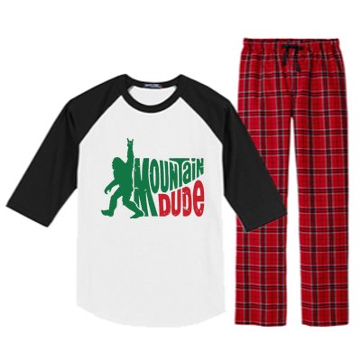 Mountain Dude Bigfoot Sasquatch Hiking Funny Raglan Sleeve Pajama Set