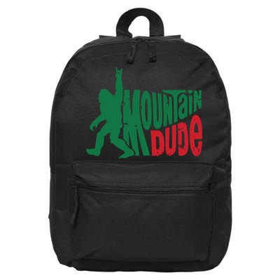 Mountain Dude Bigfoot Sasquatch Hiking Funny 16 in Basic Backpack