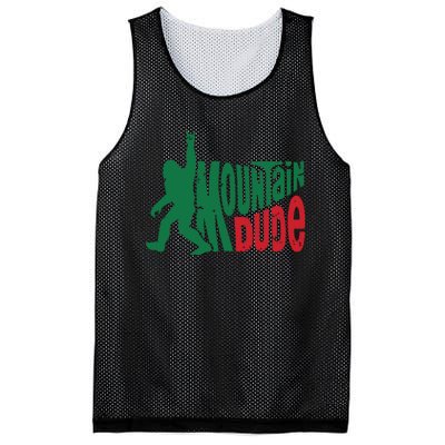 Mountain Dude Bigfoot Sasquatch Hiking Funny Mesh Reversible Basketball Jersey Tank