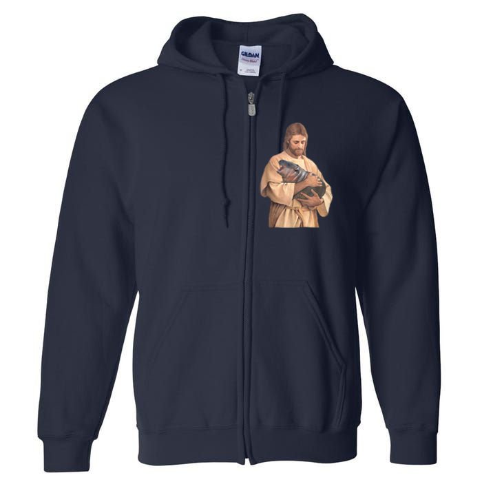 Moo Deng Baby Hippo Full Zip Hoodie