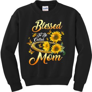 Mothers Day Blessed To Be Called Mom Sunflower Lovers Kids Sweatshirt