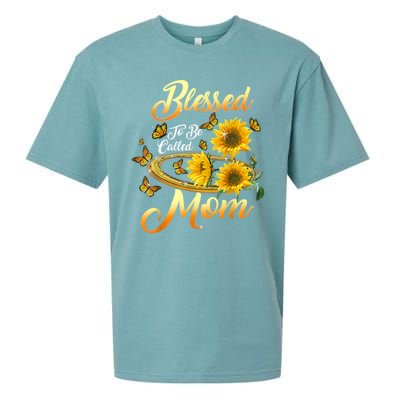 Mothers Day Blessed To Be Called Mom Sunflower Lovers Sueded Cloud Jersey T-Shirt