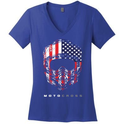 Motocross Dirt Bike Apparel Cute Gift Dirt Bike Motocross Great Gift Women's V-Neck T-Shirt