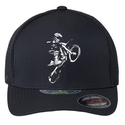 Motocross Dirt Bike Flexfit Unipanel Trucker Cap