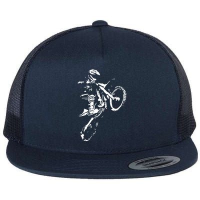 Motocross Dirt Bike Flat Bill Trucker Hat