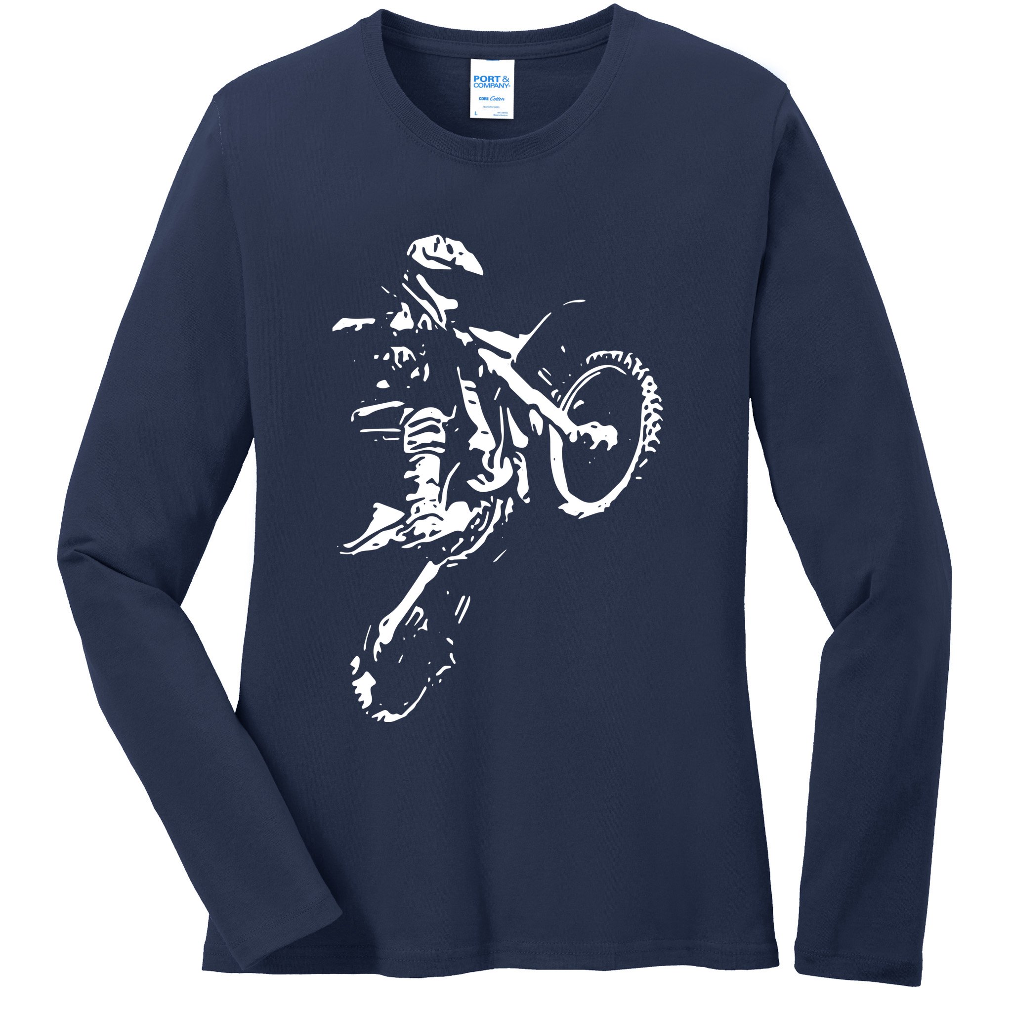 Motocross Dirt Bike Ladies Long Sleeve Shirt