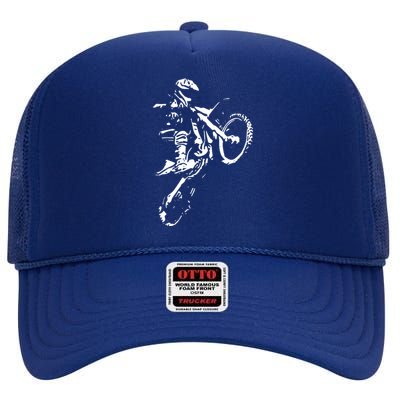 Motocross Dirt Bike High Crown Mesh Back Trucker Hat