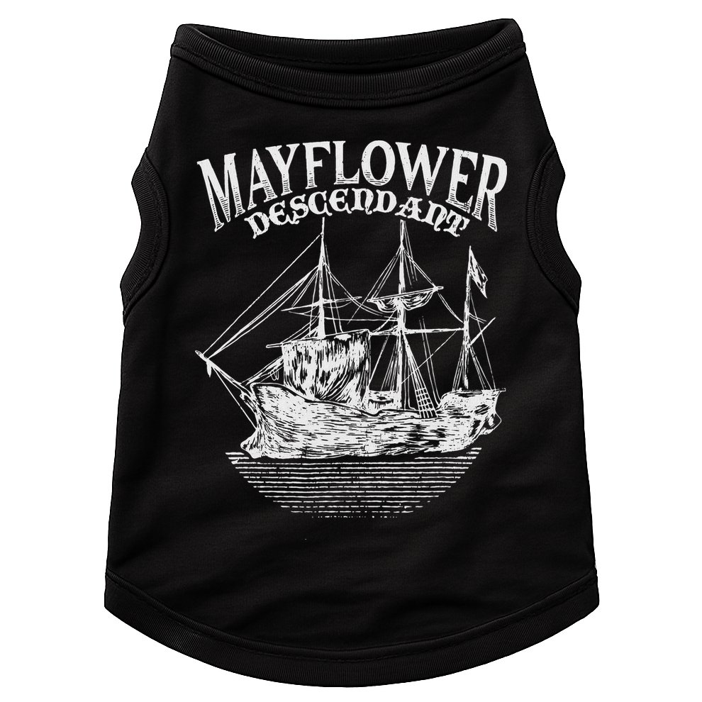 Mayflower Descendant Boat History Gift Usa Pilgrim Fathers Doggie Tank