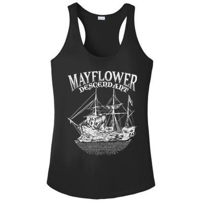Mayflower Descendant Boat History Gift Usa Pilgrim Fathers Ladies PosiCharge Competitor Racerback Tank