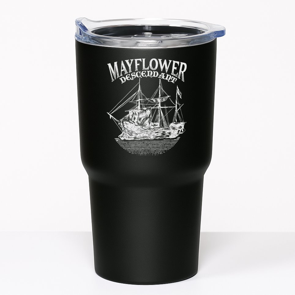 Mayflower Descendant Boat History Gift Usa Pilgrim Fathers Tumbler