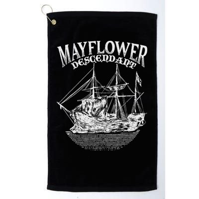 Mayflower Descendant Boat History Gift Usa Pilgrim Fathers Golf Towel