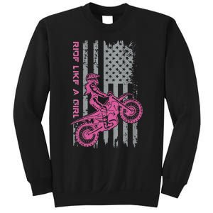 Motocross Dirt Bike Ride Like A Girl Braap Supercross Mx Sweatshirt