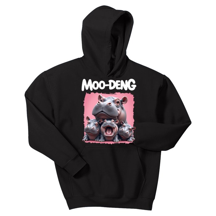 Moo Deng Baby Pygmy Hippos Thailand Kids Hoodie