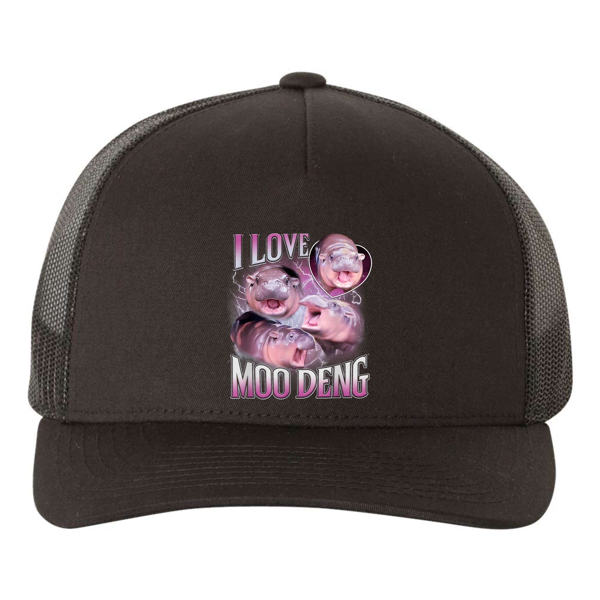 Moo Deng Baby Pygmy Hippos Thailand Yupoong Adult 5-Panel Trucker Hat