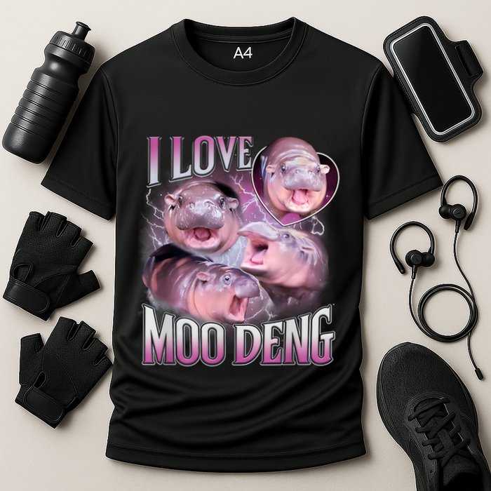 Moo Deng Baby Pygmy Hippos Thailand Cooling Performance Crew T-Shirt