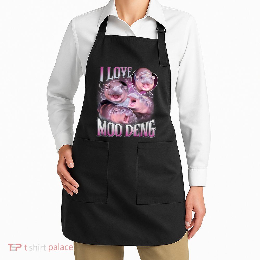 Moo Deng Baby Pygmy Hippos Thailand Apron
