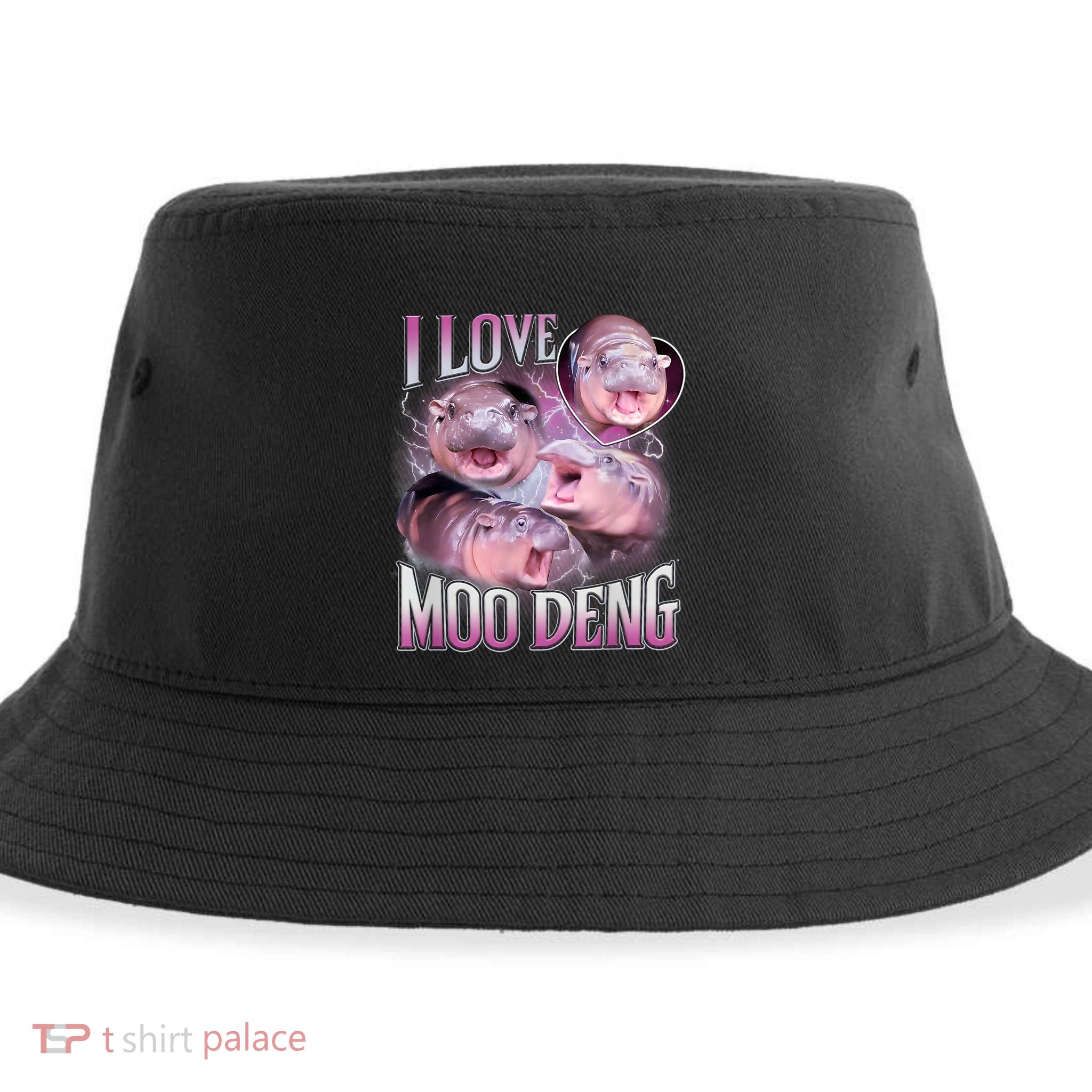 Moo Deng Baby Pygmy Hippos Thailand Sustainable Bucket Hat