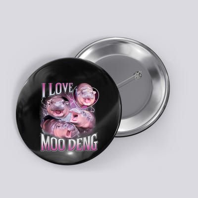 Moo Deng Baby Pygmy Hippos Thailand Button