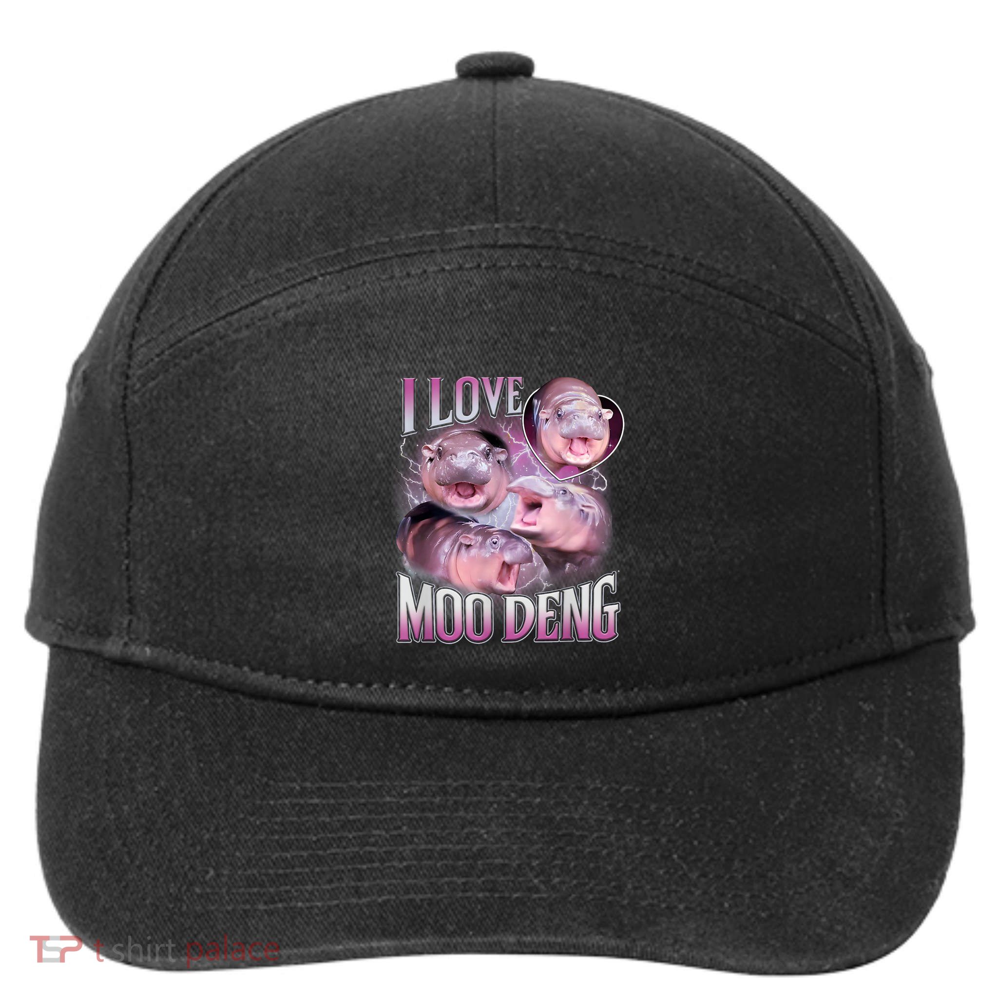 Moo Deng Baby Pygmy Hippos Thailand 7-Panel Snapback Hat