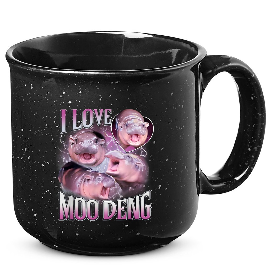 Moo Deng Baby Pygmy Hippos Thailand 15oz Campfire Ceramic Mug